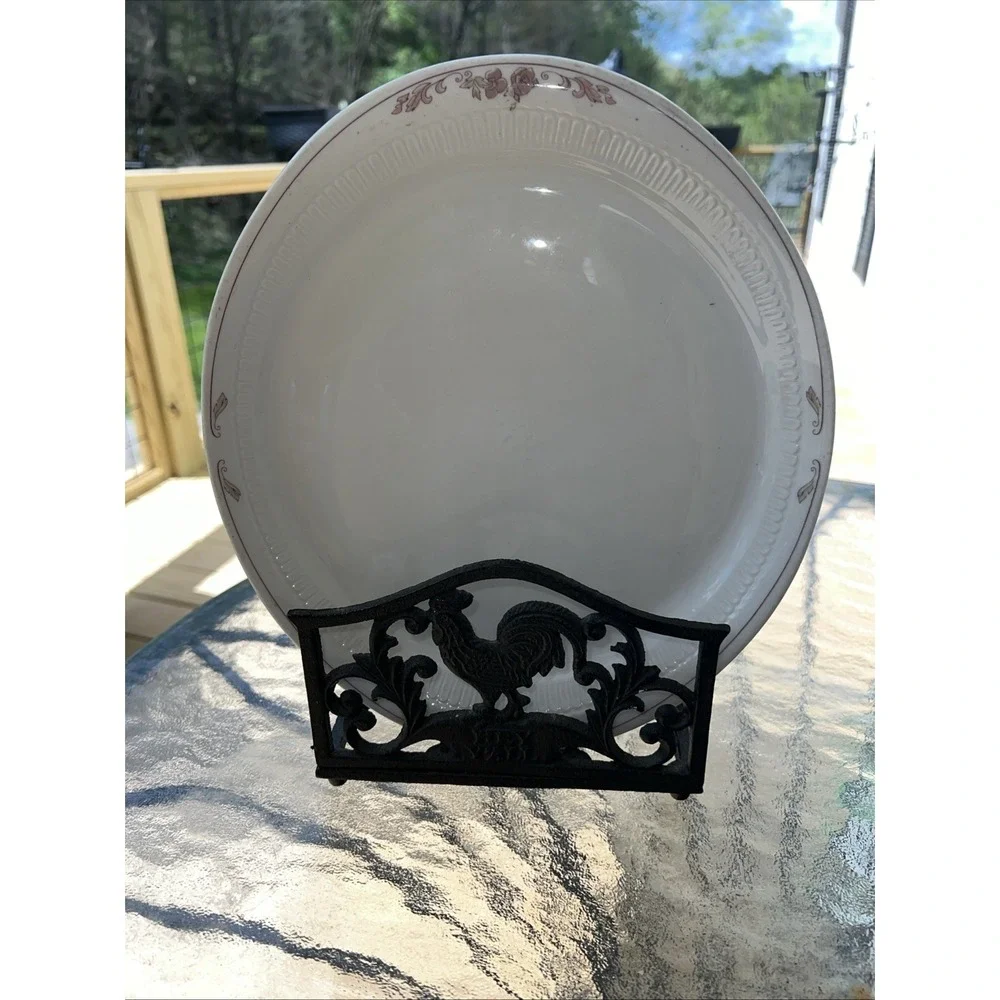 Syracuse China USA Platter with pink flowers on rim